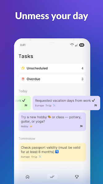 Quick add and reminders UI